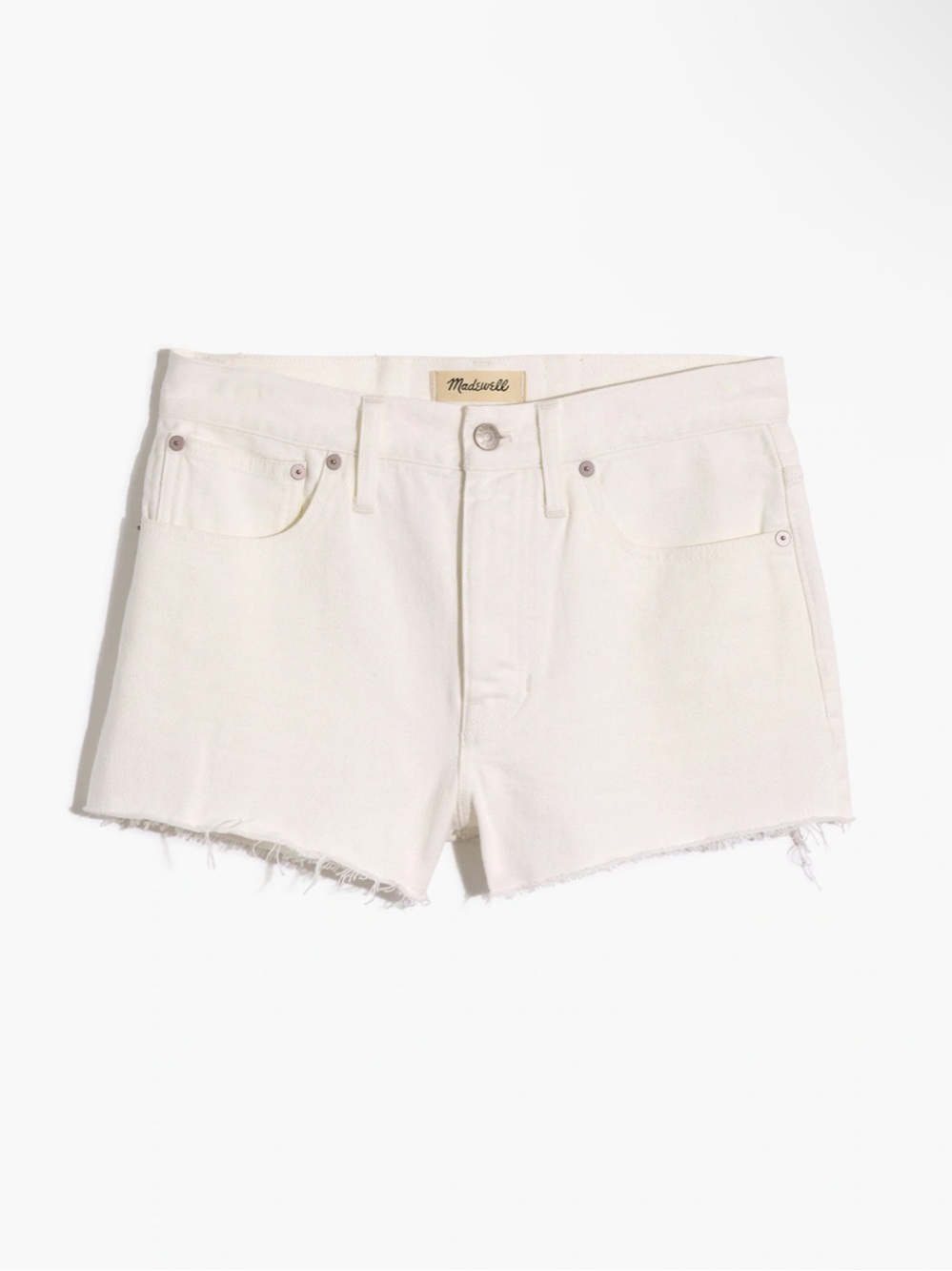 Madewell Relaxed Denim Shorts in Tile White